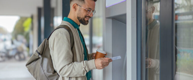 Man withdrawing money from an ATM